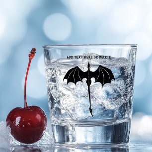 Vaso De Chupito Dragón de vuelo tribal negro Fantasía blanco