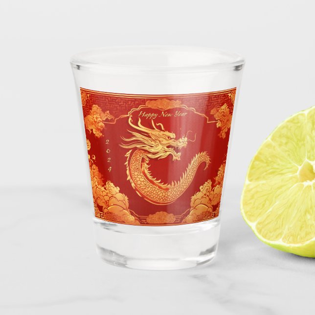 Vaso De Chupito Dragón festivo Año Nuevo chino (Anverso)