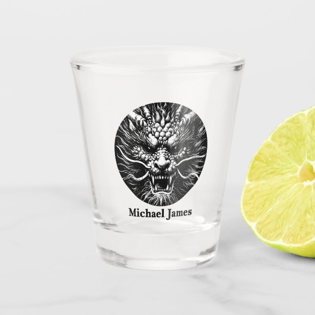 Vaso De Chupito Dragón Fiero Personalizado (Anverso)