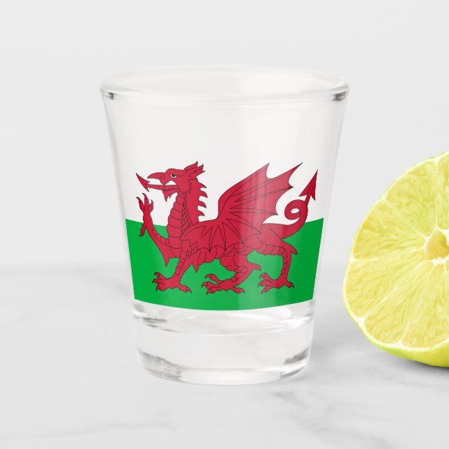 Vaso De Chupito Dragón galés ~ Bandera de Gales (Anverso)