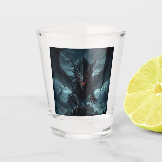 Vaso De Chupito Dragón medieval oscuro (Anverso)