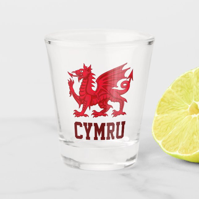Vaso De Chupito Dragón rojo de Gales (Y Ddraig Goch) (Anverso)