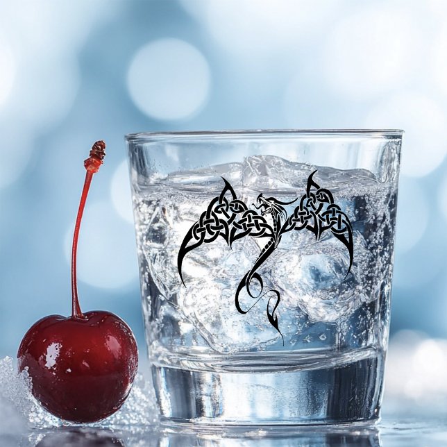 Vaso De Chupito Dragón Tribal Celta Entrelazado Negro Blanco Fanta (Subido por el creador)