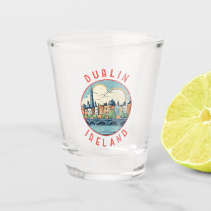 Vaso De Chupito Dublín Irlanda Círculo retro perturbado