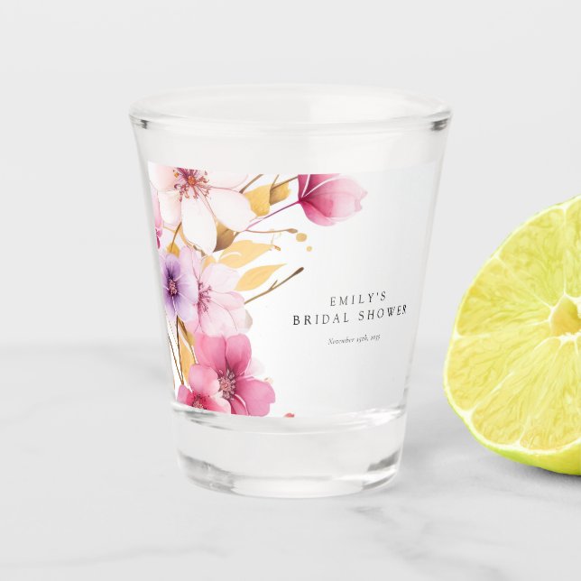 Vaso De Chupito Ducha de Novia Amor en Flor (Anverso)