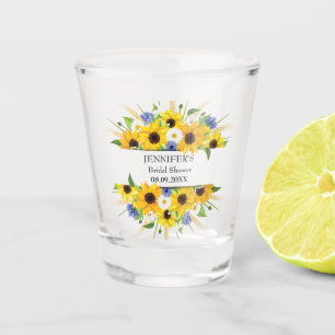 Vaso De Chupito Ducha de Novia con Acuarela de Girasoles y Centaur