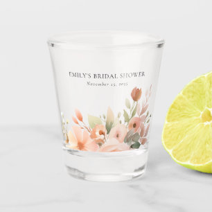 Vaso De Chupito Ducha de Novia Floral Boho Melocotón