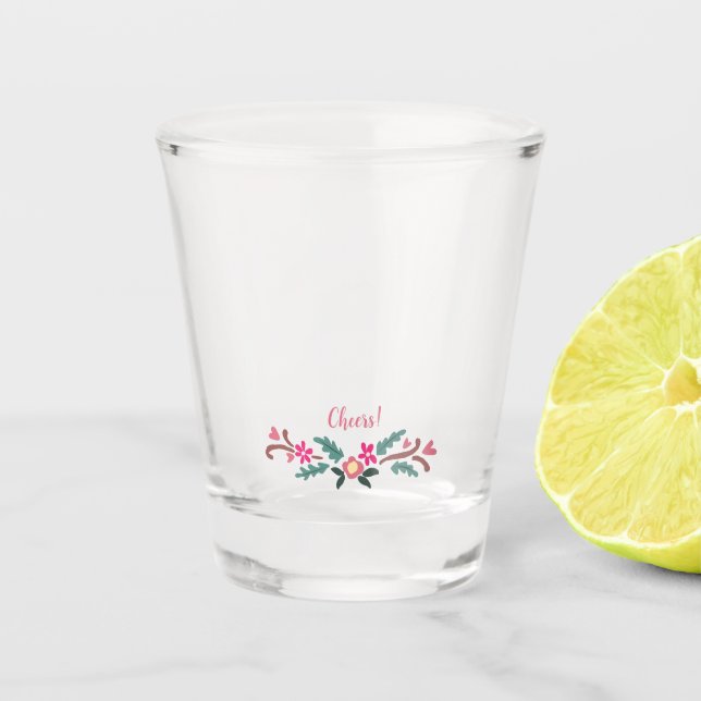 Vaso De Chupito Dulce Motivo Floral Rústico Personalizable (Anverso)