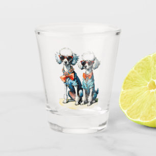 Vaso De Chupito Dúo de canapé con gafas de sol y collares de piedr