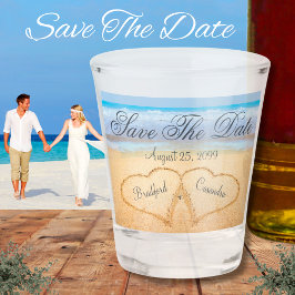 Vaso De Chupito Dusty Blue Coastal Beach Wedding Salven La Fecha