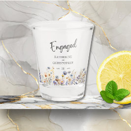 Vaso De Chupito Dusty Blue Wildflowers Personalizado Engagement Pa