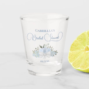 Vaso De Chupito Dusty Rosas Azules Bouquet Elegante Ducha Bridal