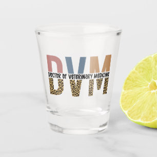 Vaso De Chupito DVM Médica de Impresión de Leopardo de Medicina Ve