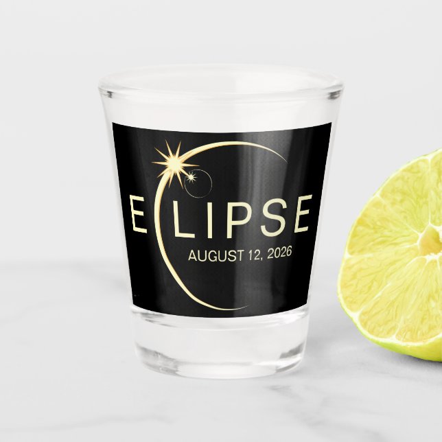 Vaso De Chupito Eclipse Solar 2026  (Anverso)