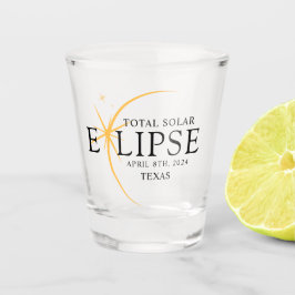 Vaso De Chupito Eclipse solar total de negro y oro de 2024 en esta