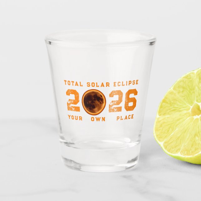 Vaso De Chupito Eclipse Total de Sol 12 de agosto de 2026 (Anverso)