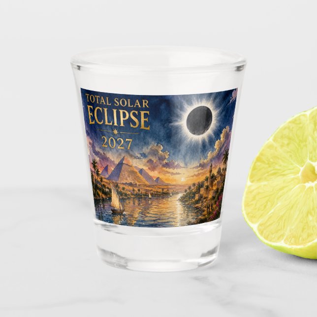 Vaso De Chupito Eclipse Total Solar 2027 Egipto (Anverso)