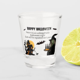 Vaso De Chupito Editable Halloween Glass: ‘Happy Halloween"