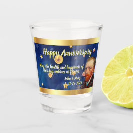 Vaso De Chupito Editable Starry Night Anniversary Glass