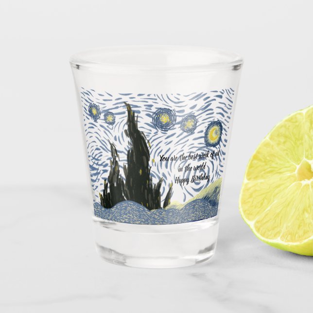 Vaso De Chupito Editable Starry Night Glass (Anverso)