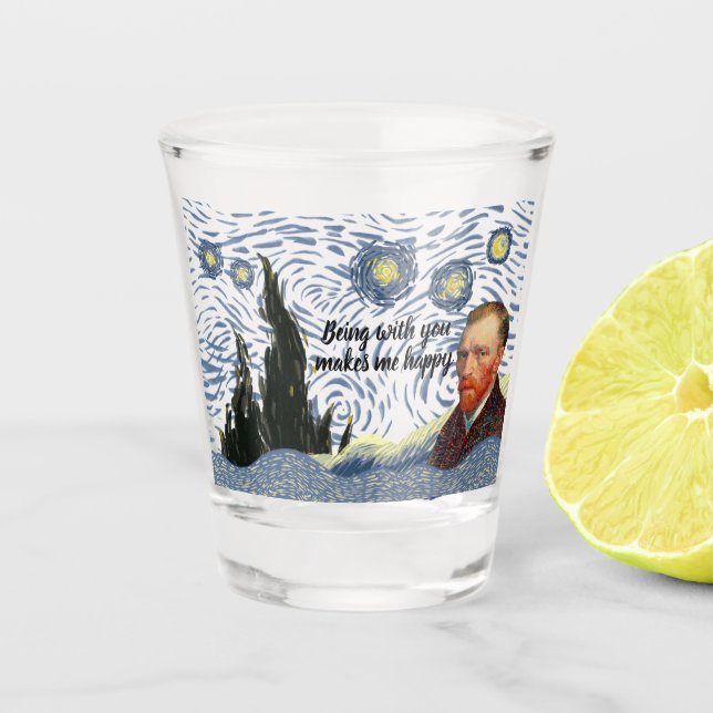 Vaso De Chupito Editable Starry Night Glass (Anverso)