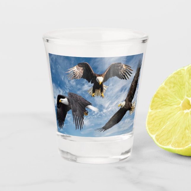 Vaso De Chupito El águila calva se eleva (Anverso)