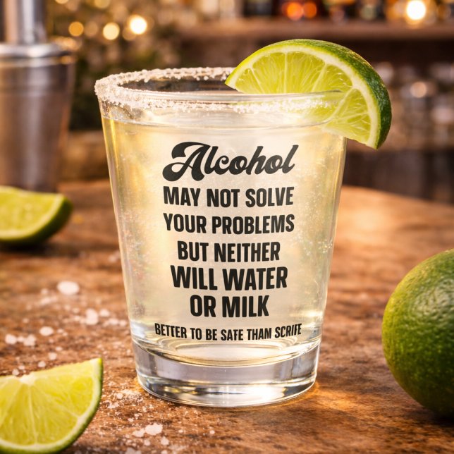 Vaso De Chupito El alcohol divertido puede no resolver tus problem (Subido por el creador)