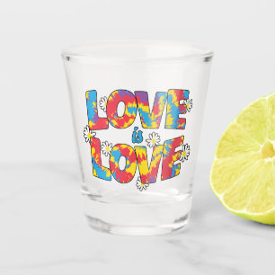 Vaso De Chupito El amor es amor - Orgullo LGBTQ floral arcoiris