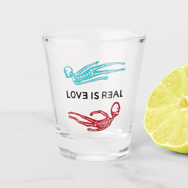 Vaso De Chupito El amor es el auténtico logo de Skeleton  (Anverso)