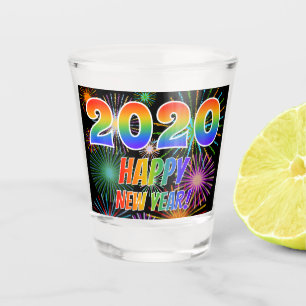 Vaso De Chupito El arco iris pone letras a "2020 FELICES AÑO