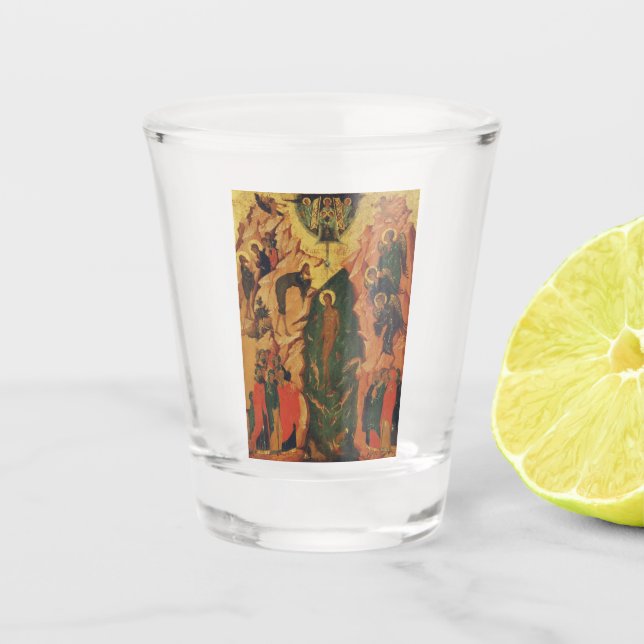 Vaso De Chupito El bautismo del icono bizantino de Jesucristo (Anverso)