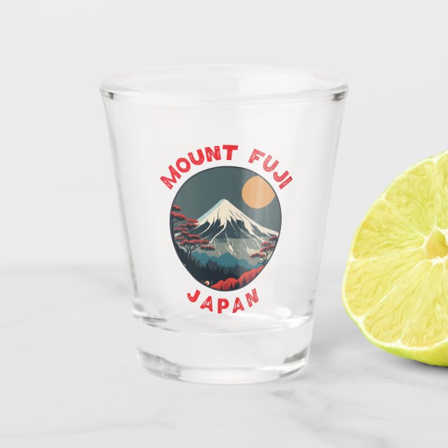 Vaso De Chupito El circulo angustiado del Monte Fuji Japón (Anverso)