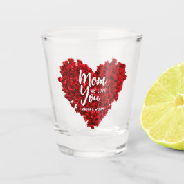 Vaso De Chupito El corazón de las rosas rojas te ama el día de la 