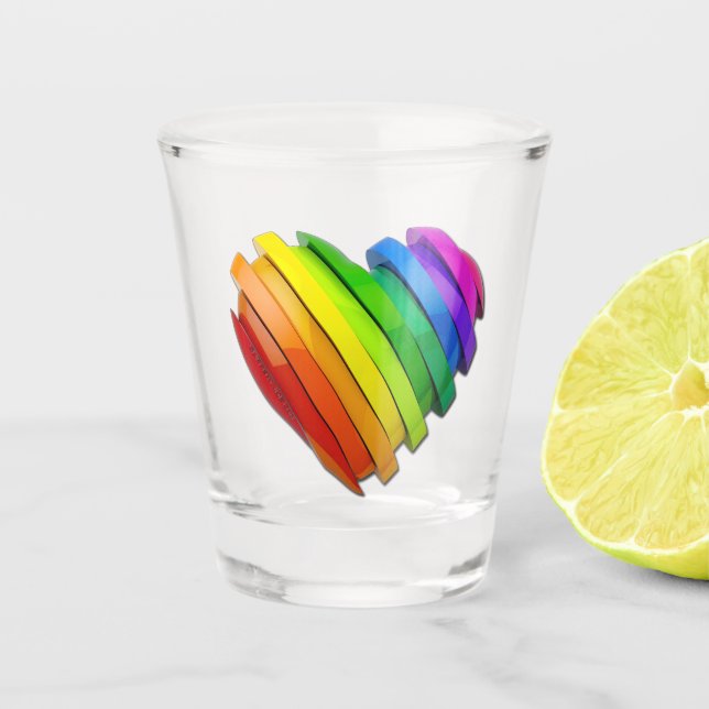 Vaso De Chupito El corazón tridimensional escultural de SlipperyJo (Anverso)