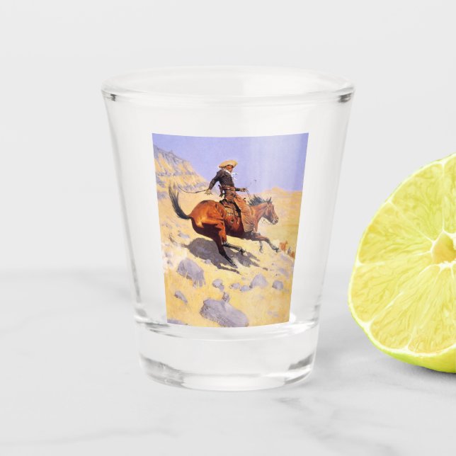 Vaso De Chupito El Cowboy (por Frederic Remington) (Anverso)