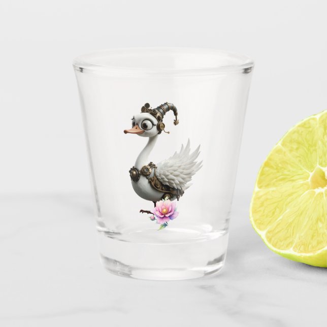 Vaso De Chupito El curioso cisne de relojería. (Anverso)