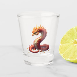 Vaso De Chupito El dragón serpiente dorado.