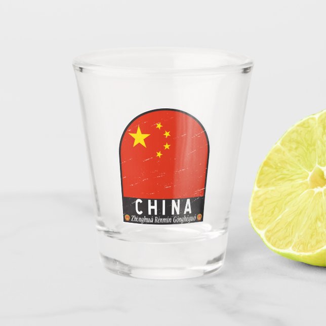 Vaso De Chupito El emblema de la bandera de China está en mal esta (Anverso)