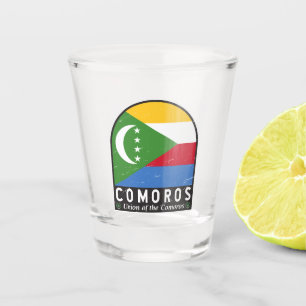 Vaso De Chupito El emblema de la bandera de las Comoras con proble