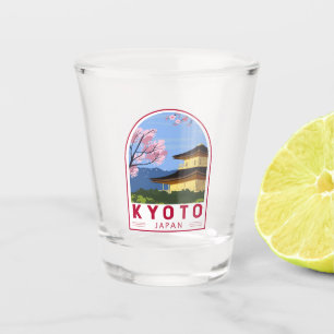 Vaso De Chupito El emblema de viajes retro de Kyoto en Japón