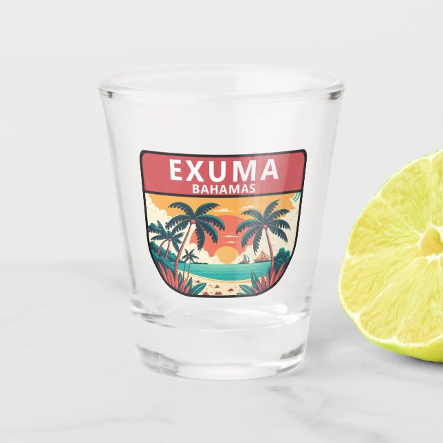 Vaso De Chupito El emblema retro de las Bahamas exuma (Anverso)
