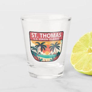 Vaso De Chupito El emblema retro de las Islas Vírgenes de St Thoma