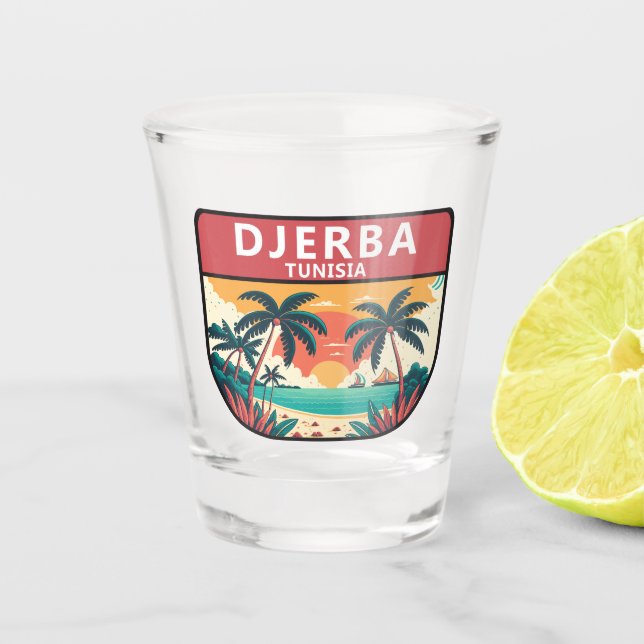 Vaso De Chupito El emblema retro de Túnez de Djerba (Anverso)