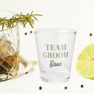 Vaso De Chupito El equipo de Boda verde sabio Groom personalizado