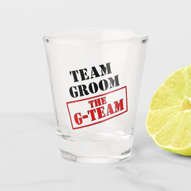 Vaso De Chupito El equipo del G-Team Groom (Anverso)