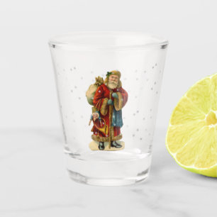 Vaso De Chupito El europeo Papá Noel del vintage juega nevar del