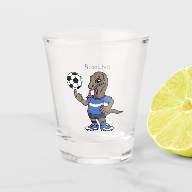 Vaso De Chupito El gracioso personalizado de fútbol del dragón Kom (Anverso)