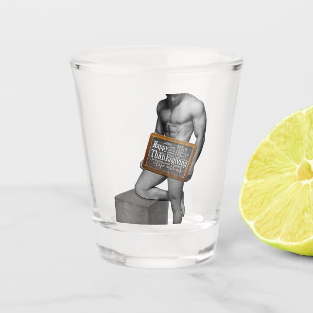 Vaso De Chupito El hombre del Día de Acción de Gracias de Slippery (Anverso)