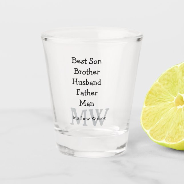 Vaso De Chupito El mejor hombre hijo marido papá cita el texto del (Anverso)