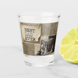 Vaso De Chupito El mejor papá de la cámara vintage del día anticua